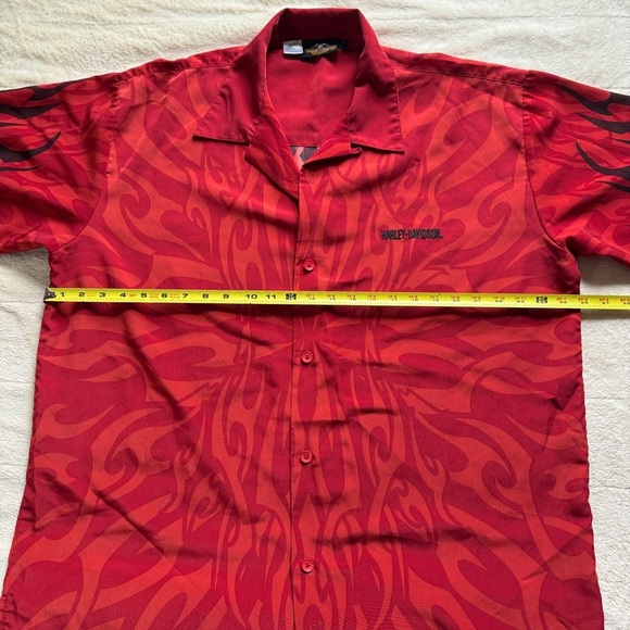 Vintage Harley-Davidson Motorcycle Flames Button Up Shirt Size XL - Picture 5 of 7